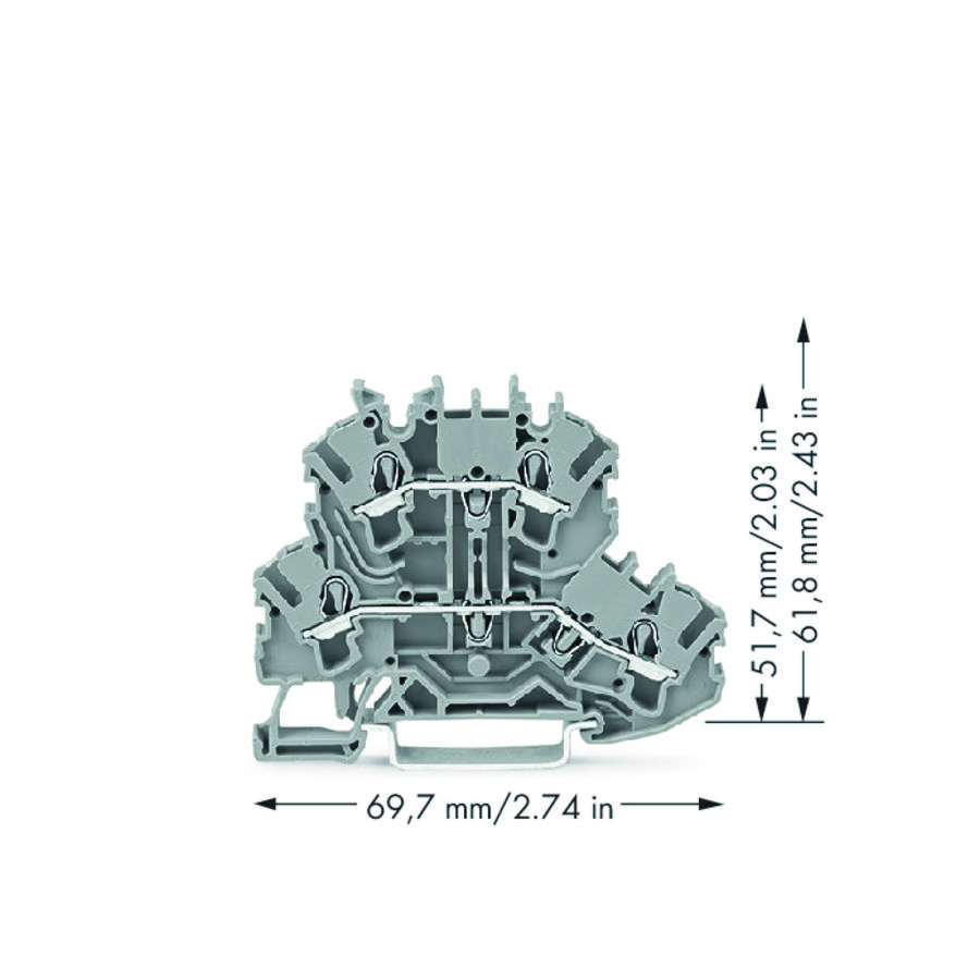 2-etageklem Rijg-/rijgklem L/L grijs 2002-2201 VVE=50