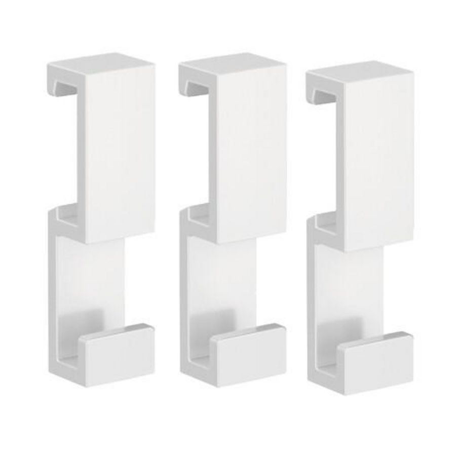 Set a 3st. Loft haak handdoekhouder/legger kunststof wit