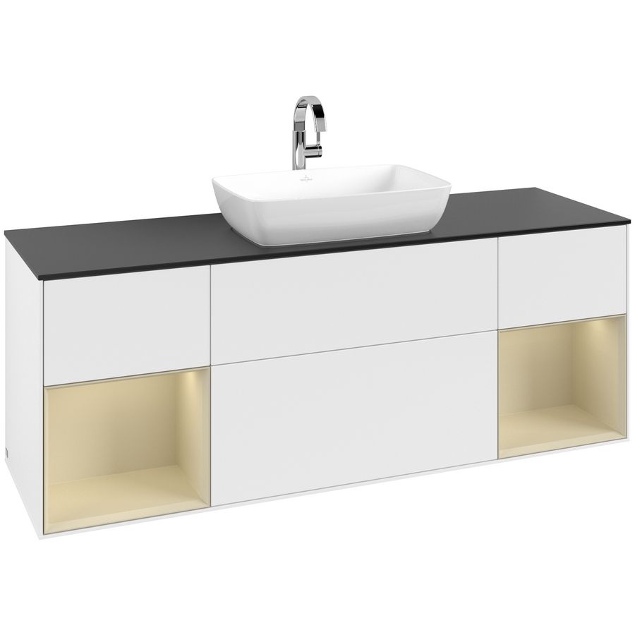 Wastafelonderkast Finion 1600x603x501mm White Matt Lacquer G862HJMT
