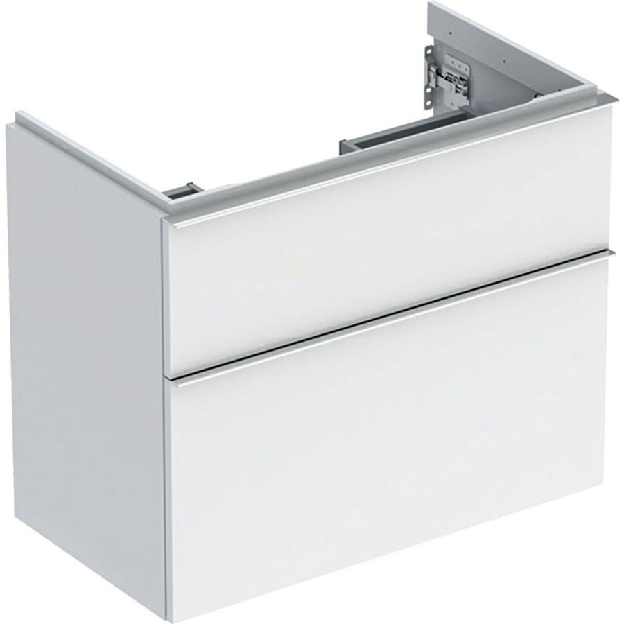 iCon wastafel onderkast compact twee laden 75cm wit/chroom