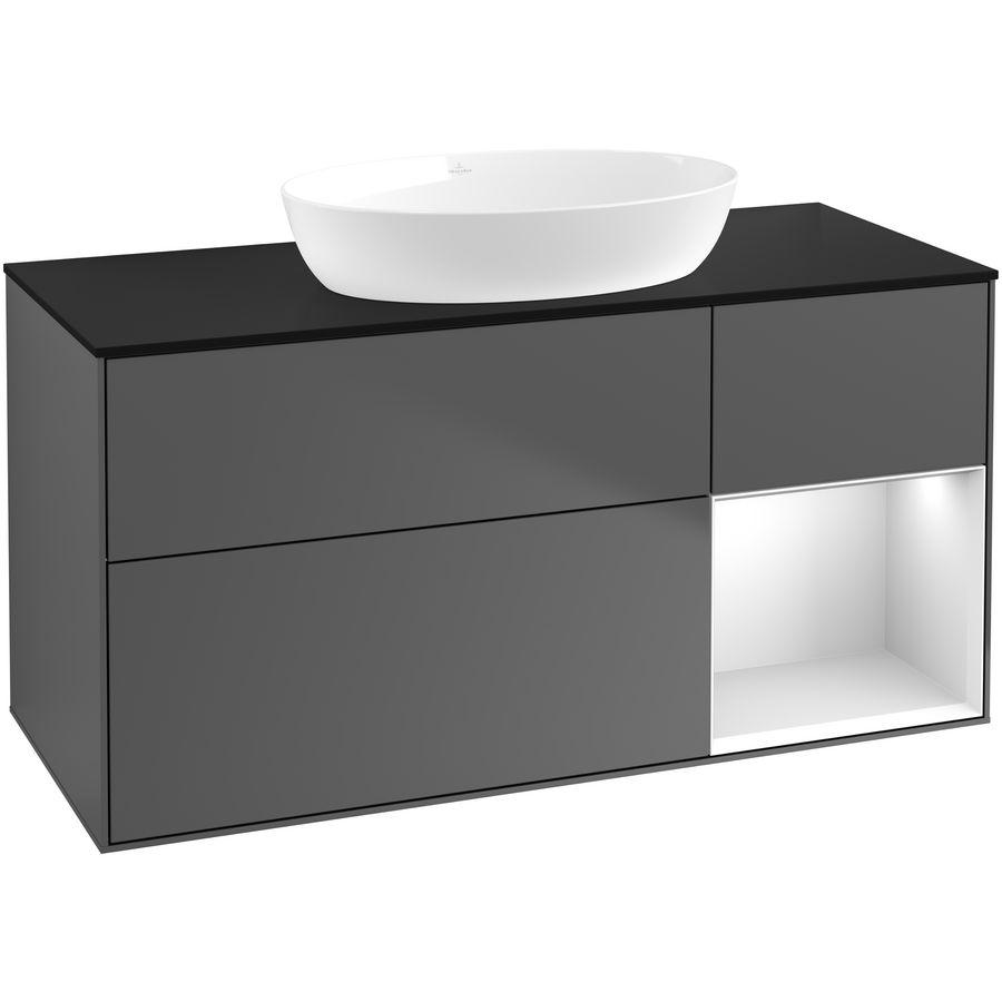 Wastafelonderkast Finion 1200x603x501mm Antr. Matt Lacquer FA72MTGK