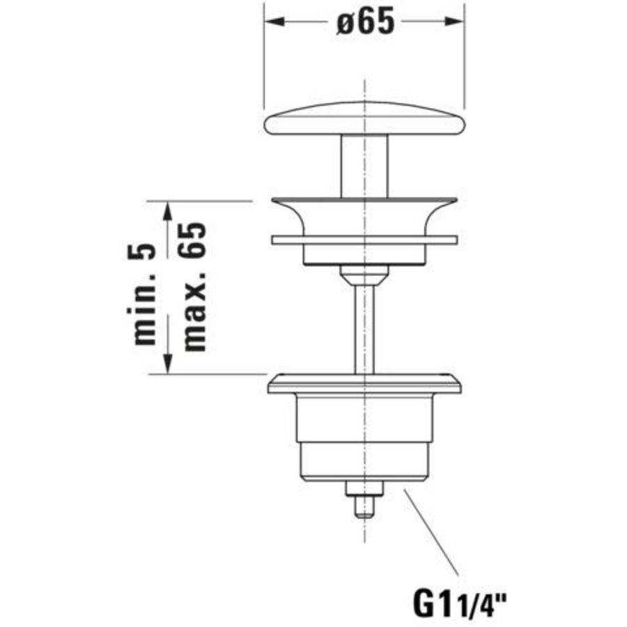 Afvoerventiel Wit Zijdemat 65x65x127mm 0050783200