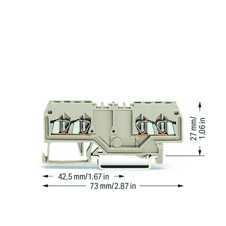 Dubbele rijgklem 1,5mm² Ex e II li.grijs 279-995 VVE=100
