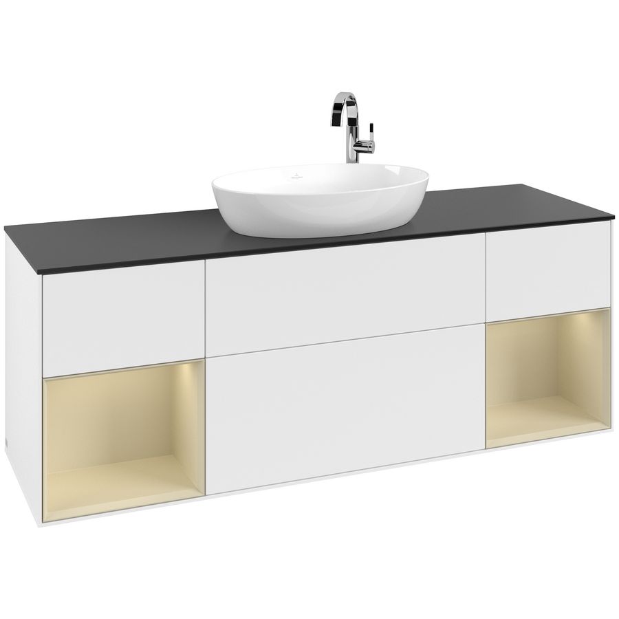 Wastafelonderkast Finion 1600x603x501mm White Matt Lacquer G982HJMT