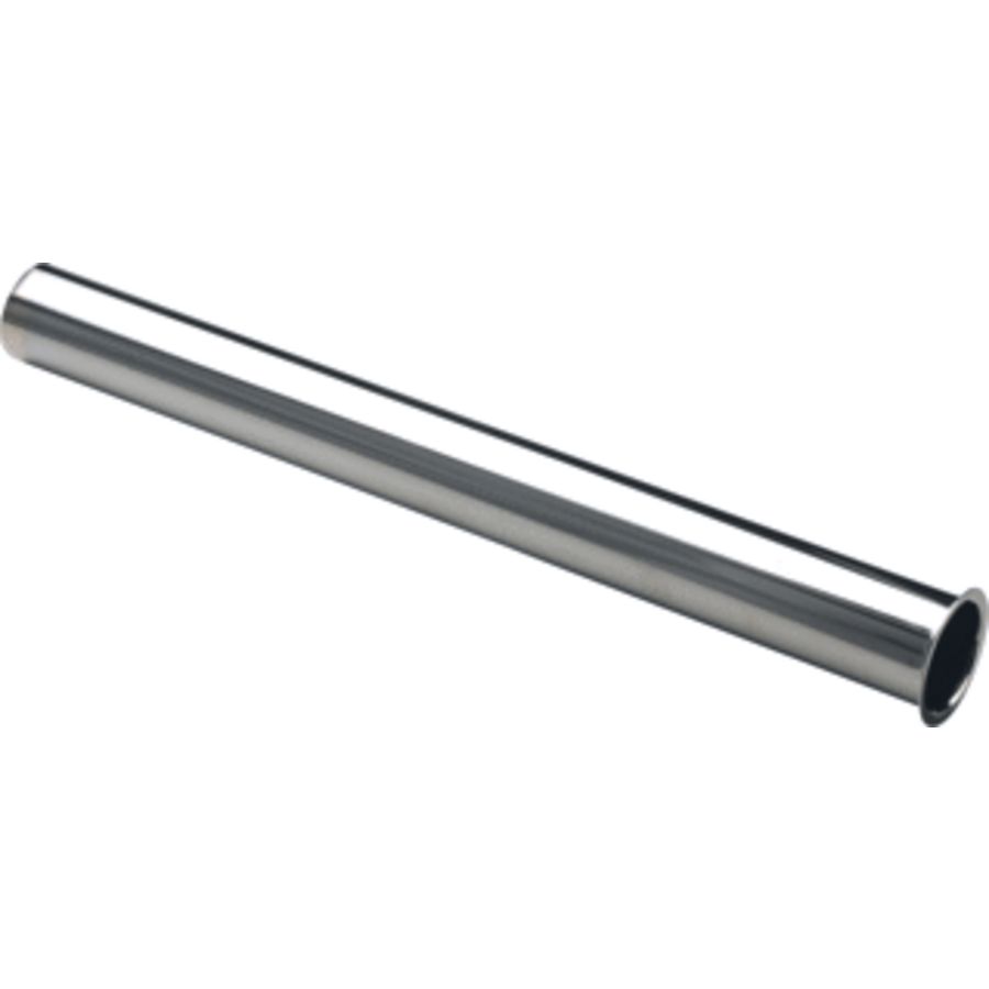 Verlengde duikpijp 32mm L=300mm 1.1/4" met flens RVS-look