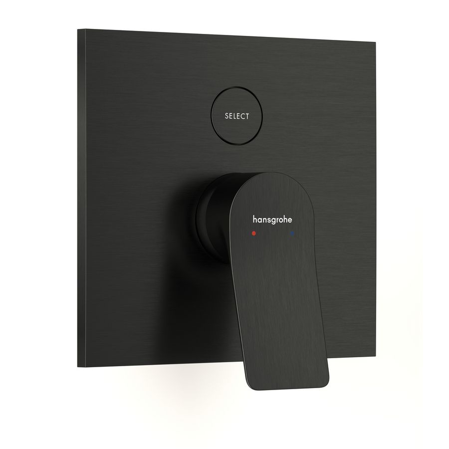 Vivenis 1-hendel afbouwdeel inbouwbadmengkraan voor 2 functies Brushed Black Chrome