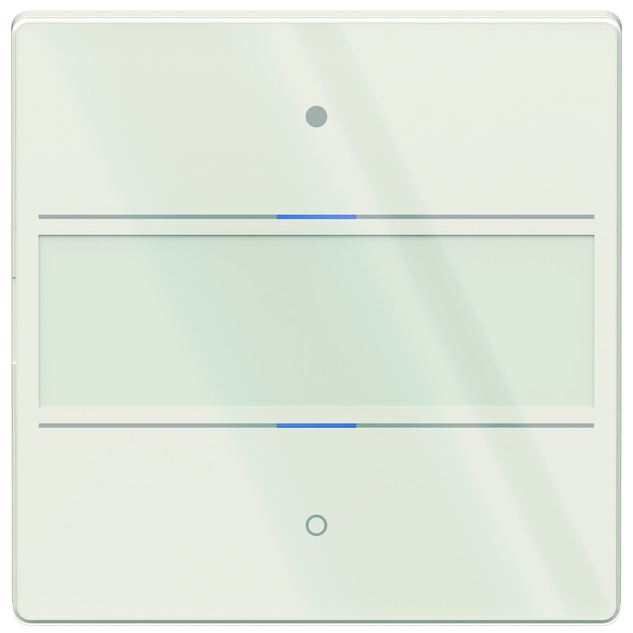 KNX tastsensor Glas, met 2 toetsen en 2 status LEDs, temp.