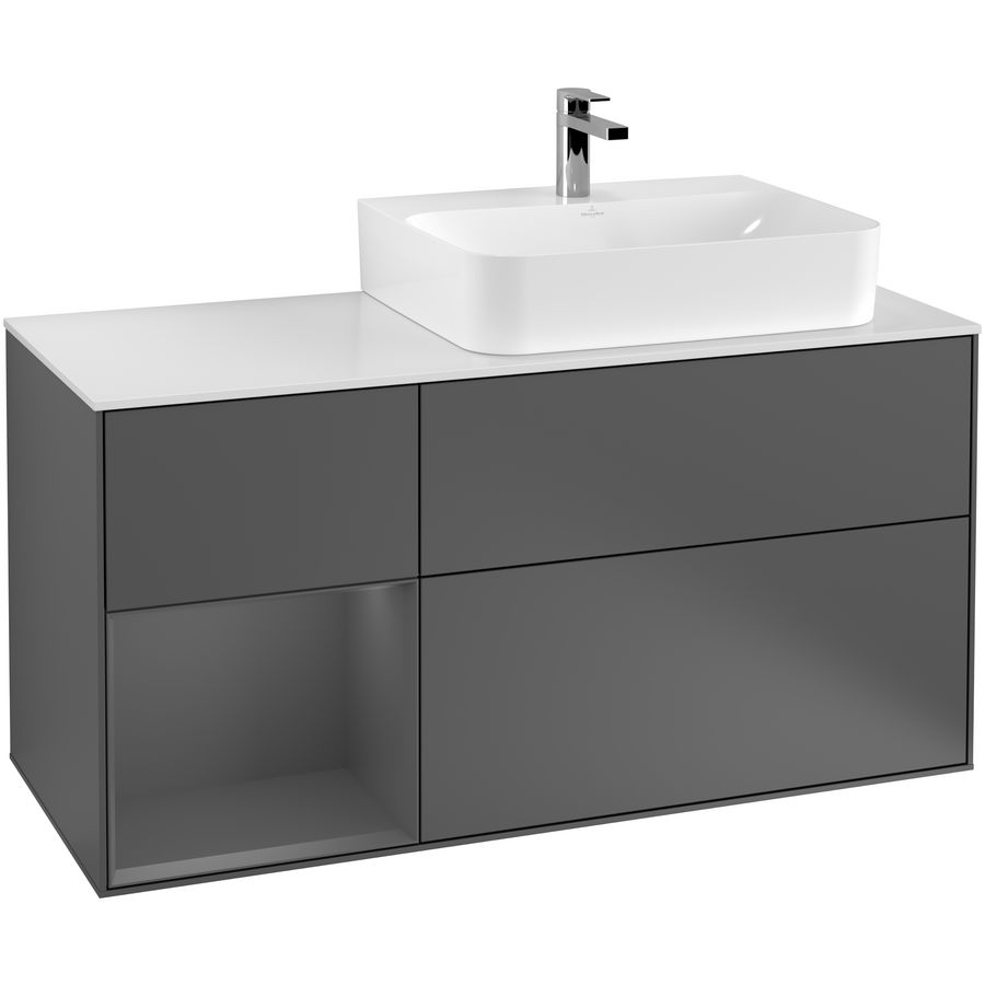 Wastafelonderkast Finion 1200x603x501mm Antr. Matt Lacquer G141GKGK
