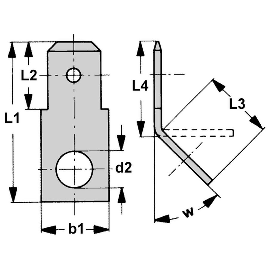 Kist a 100st. Vlakstekerhuls 6,3x0,8 gat M4 H=45gr. Enkel
