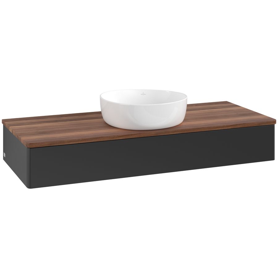 Wastafelonderkast Antao 1200x190x500mm Black Matt Lacquer K10012PD