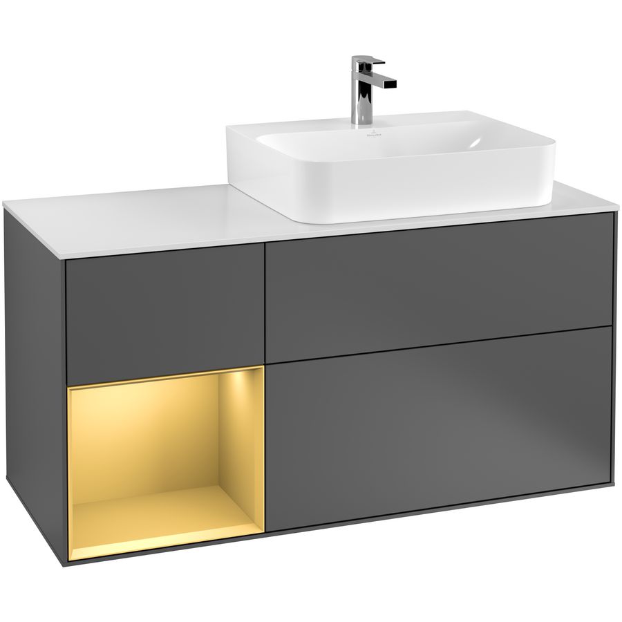 Wastafelonderkast Finion 1200x603x501mm Antr. Matt Lacquer G141HFGK