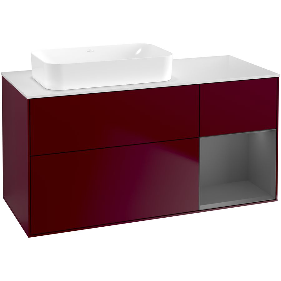 Wastafelonderkast Finion 1200x603x501mm Peony Matt Lacquer F691GKHB