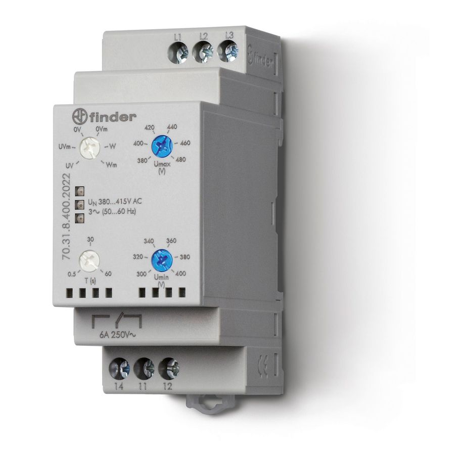 Meet- en bewakingsrelais 3 fasen 1 wisselcontact 400V AC S70