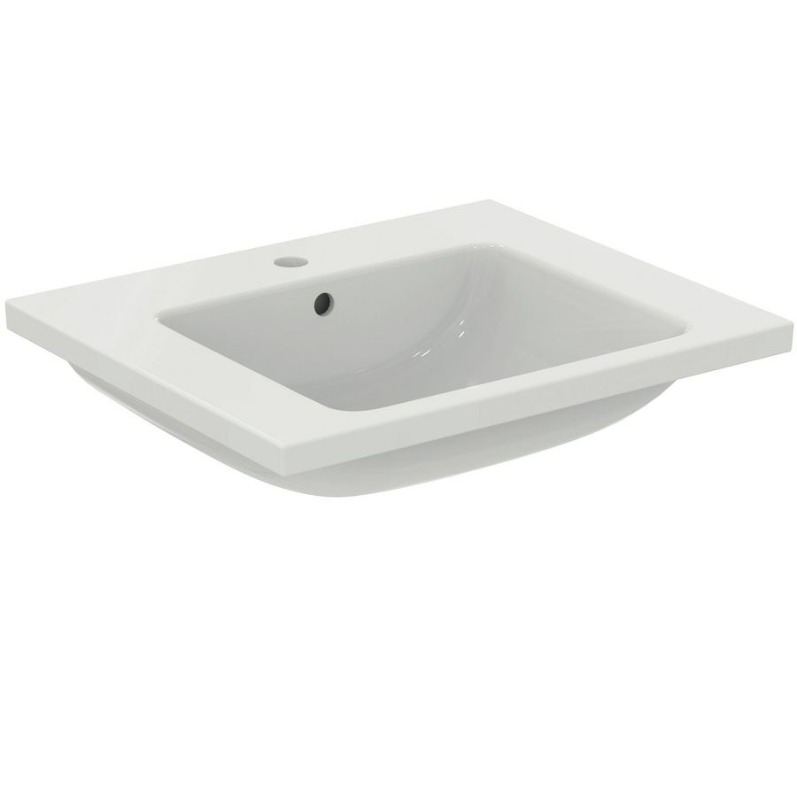 Wastafel I.LIFE-B VANITY dubbele wastafel 61x51cm 1x kraangat + overloop wit