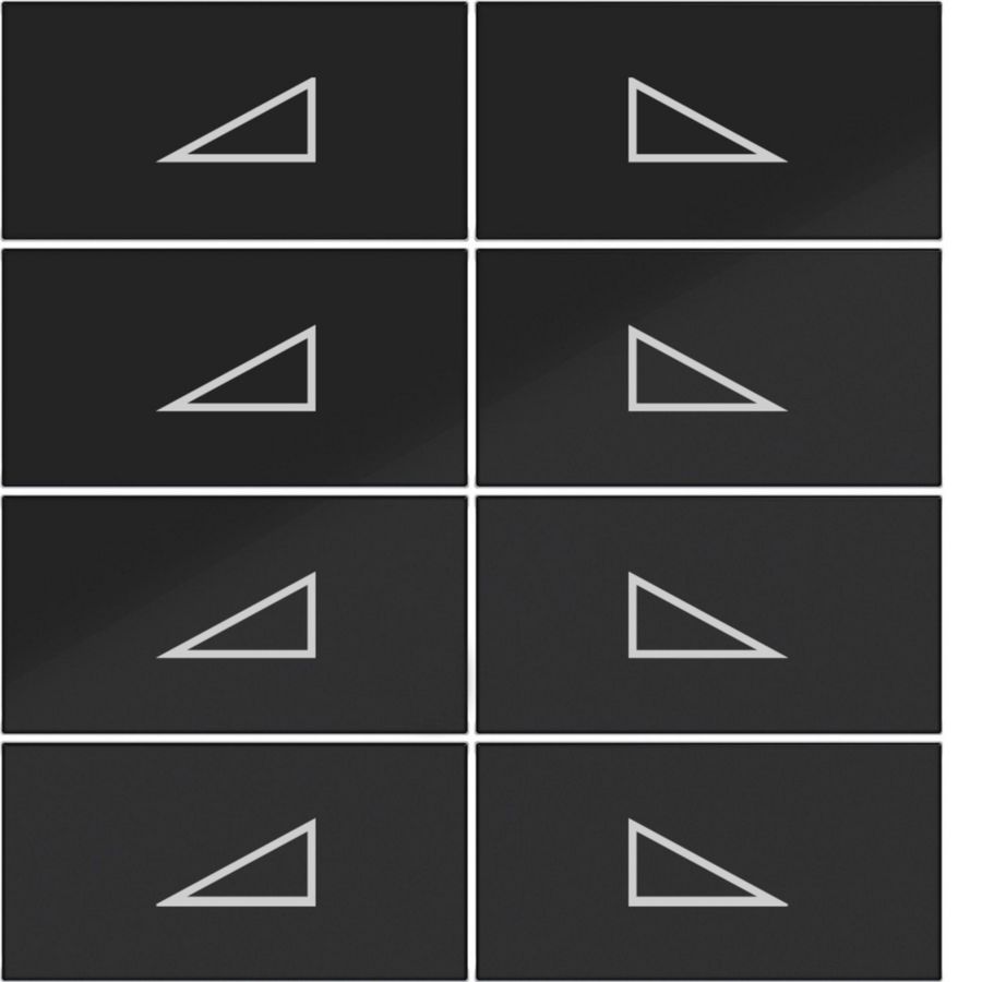 Afdekking KNX taster 8-v dimmen hoog/laag A.x/C.x zwart gl.