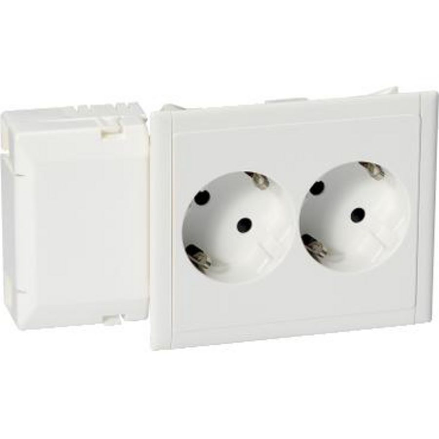 CYB-PS Contactdoos contactdoos 2-voudig RA Frontmontage 110mm RAL9010