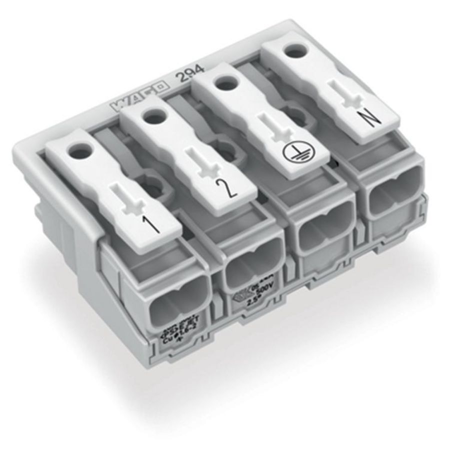 Kroonklem Drukknop extern z. PE-contact wit 294-5014 VVE=500