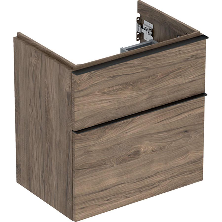 iCon wastafel onderkast compact twee laden 60cm noten hickor