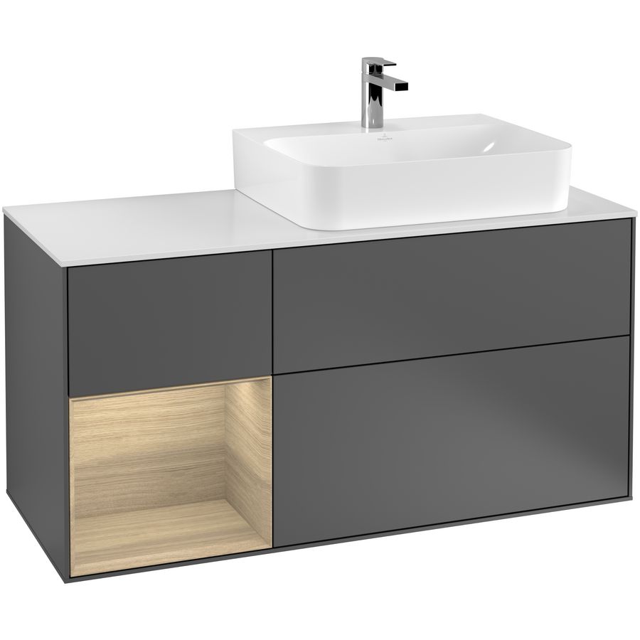 Wastafelonderkast Finion 1200x603x501mm Antr. Matt Lacquer G141PCGK
