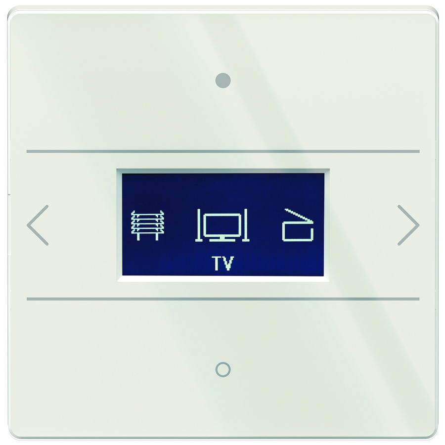 KNX ruimtecontroller Glas, 10 functies via display, temp.