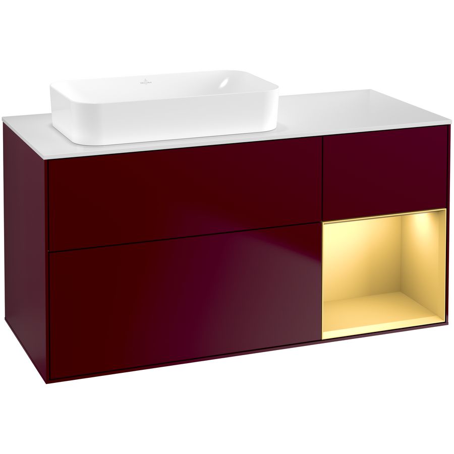 Wastafelonderkast Finion 1200x603x501mm Peony Matt Lacquer F691HFHB