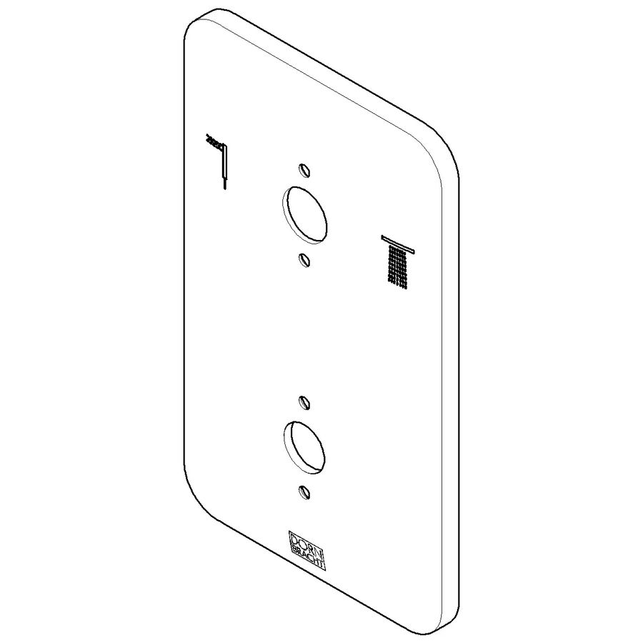 Rozet v. thermostaat 2-weg 150x90x9,3mm chr gebors.