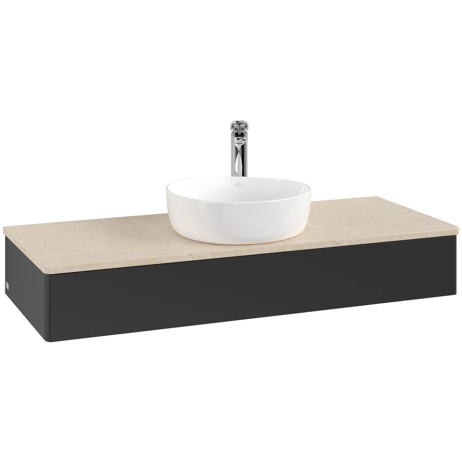 Wastafelonderkast Antao 1200x190x500mm Black Matt Lacquer K10053PD