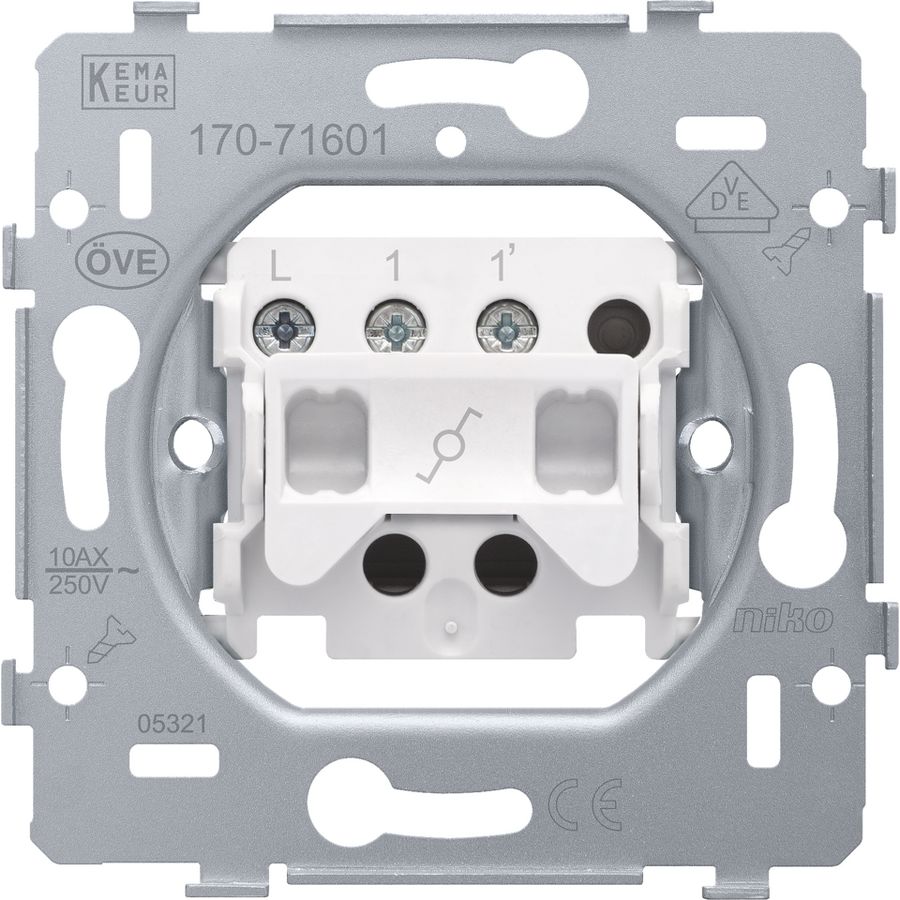 Sokkel wissel(trek)schakelaar.10AX/250Vac schroef VVE=10
