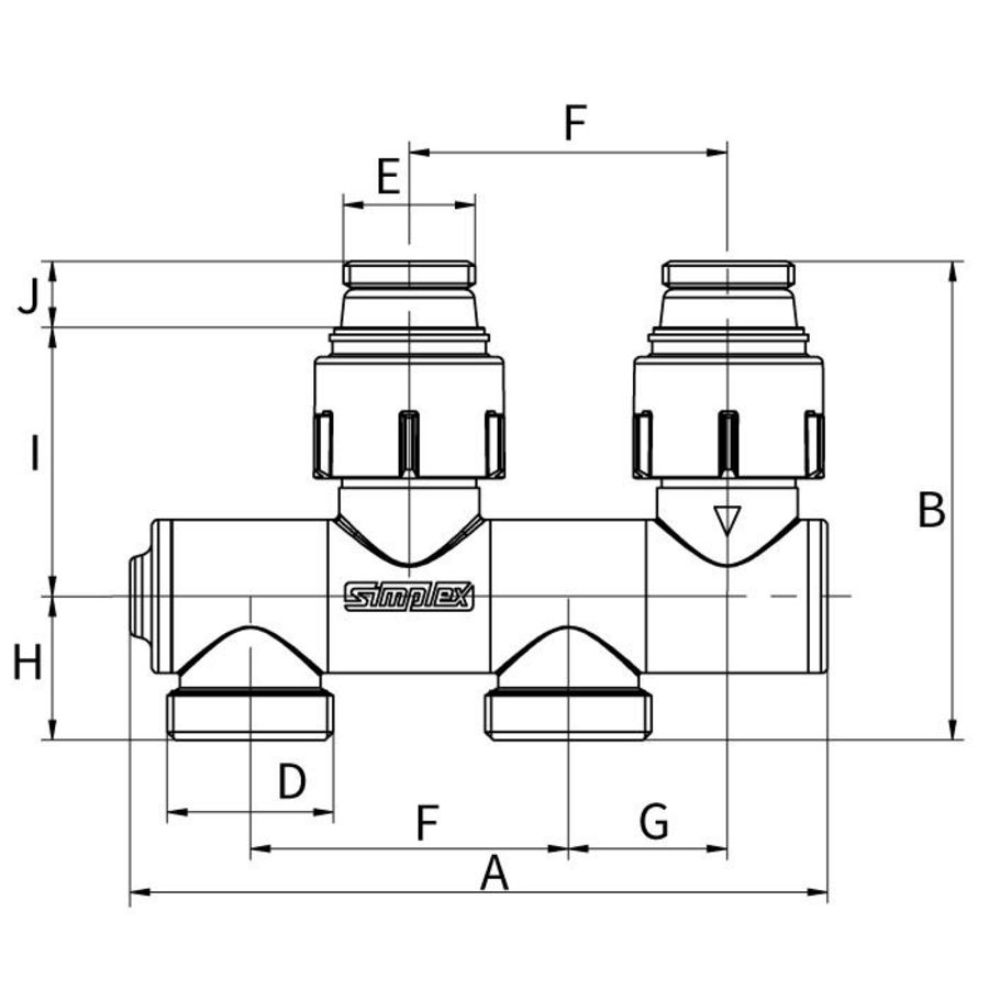 H-onderblok Variocon MM G1/2x3/4 EK Ni Simplex VVE=5