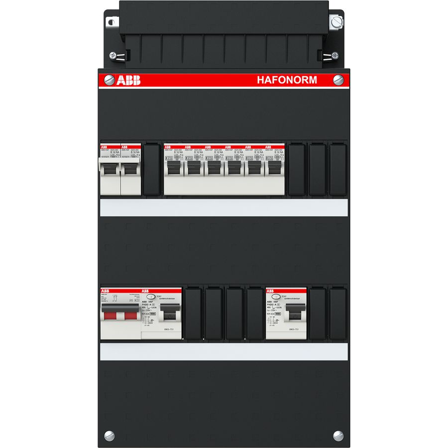 Groepenkast 6 groepen achter 2x 30mA+F+HS 1-fase 1SPF006905F0320