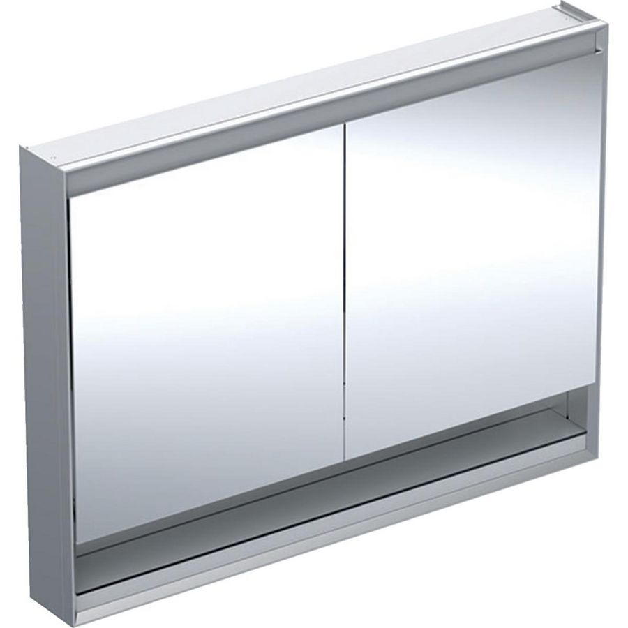 Opbouw spiegelkast met nis 2 deuren 120x90 ComfortLight aluminium ONE