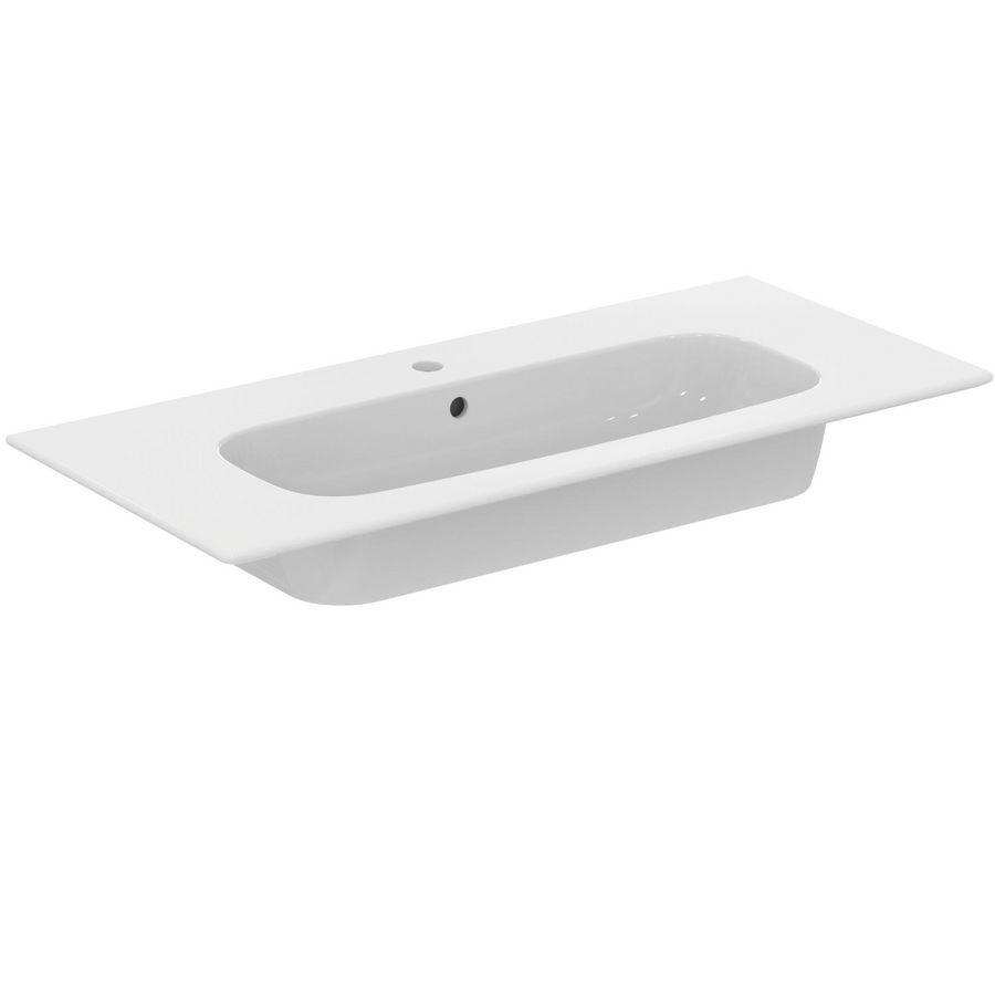 Wastafel I.LIFE-A VANITY 104cm met kraangat + overloop wit
