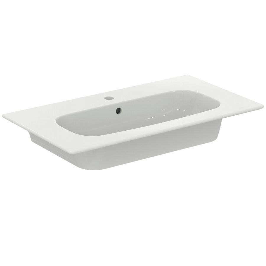 Wastafel I.LIFE-A VANITY 84cm met kraangat + overloop wit