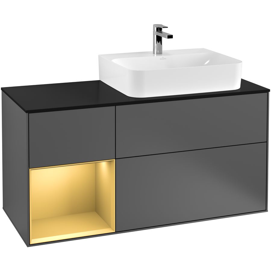 Wastafelonderkast Finion 1200x603x501mm Antr. Matt Lacquer G142HFGK