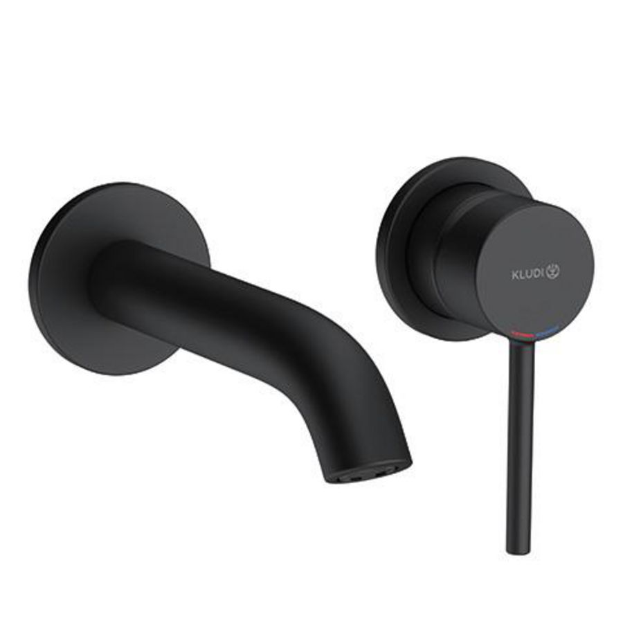 Bozz wastafelmengkraan afm. set 180 2-gats mat zwart