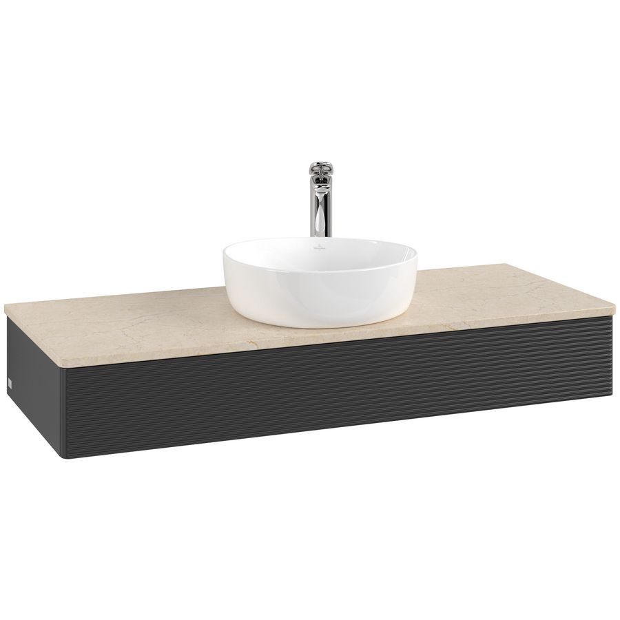 Wastafelonderkast Antao 1200x190x500mm Black Matt Lacquer K10153PD