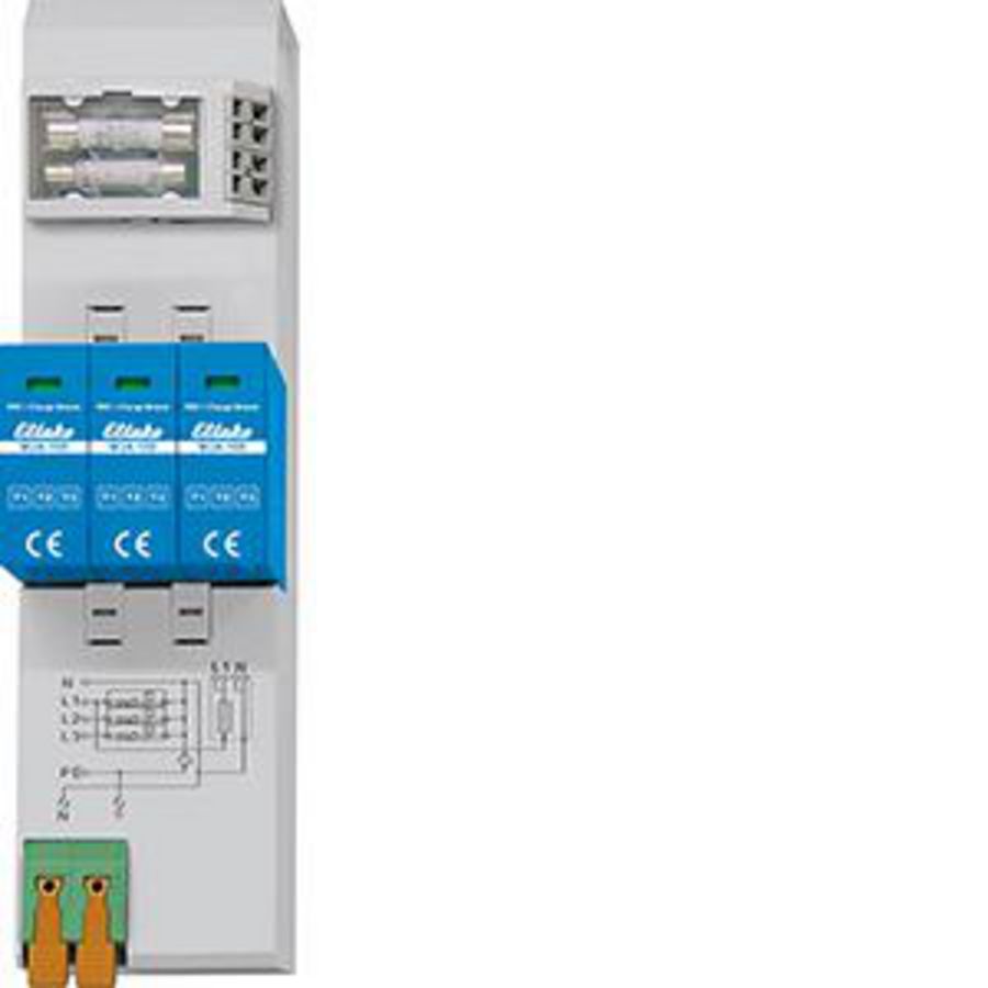 Modulair DIN-rail Railkoper overspanningbeveiliging MUA-100 type 1 +2 + 3