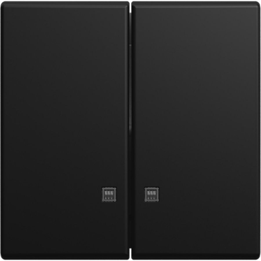 Bedieningswip tbv afdekking inbouw seriecontroleschakelaar, met 2 transparante lenzen matzwart SI-Balance (2505 K-915)