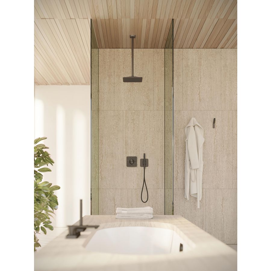 Hoofddouche 270/270 1 straalsoort met plafondaansluiting brushed black chrome AXOR Citterio-C