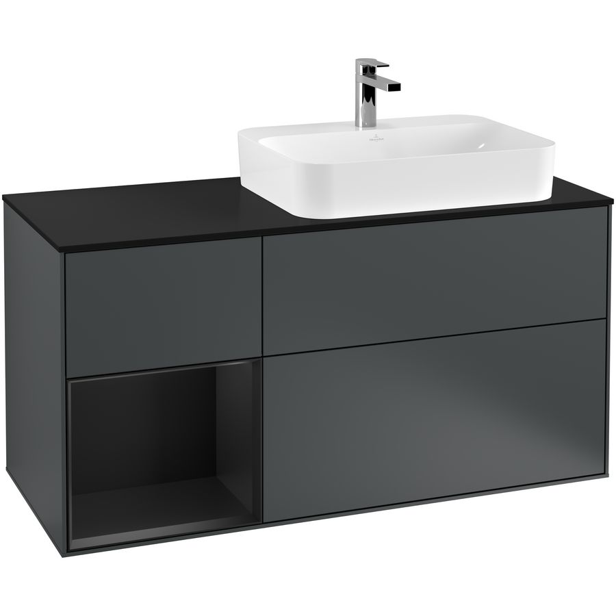 Wastafelonderkast Finion 1200x603x501mm Mid.Blue Matt Lacquer G392PDHG