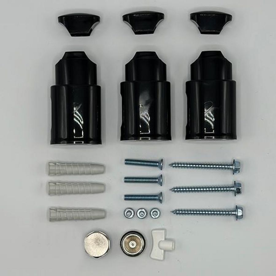 Radiatorophangset Lisa compact bevestigingsset 3-delig zwart