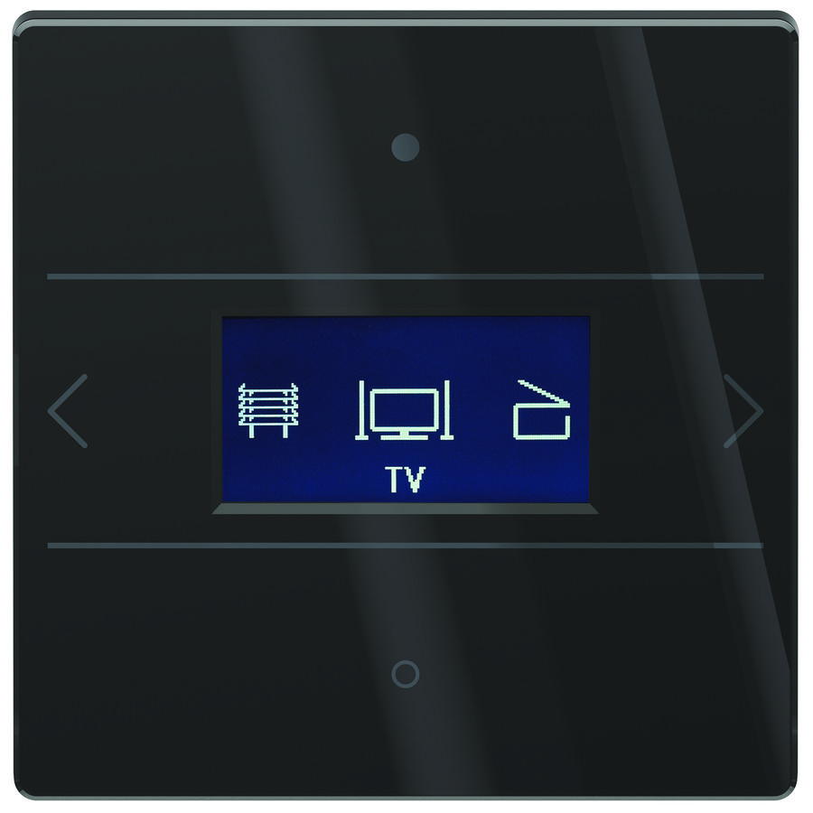 KNX ruimtecontroller Glas, 20 functies via display, temp.