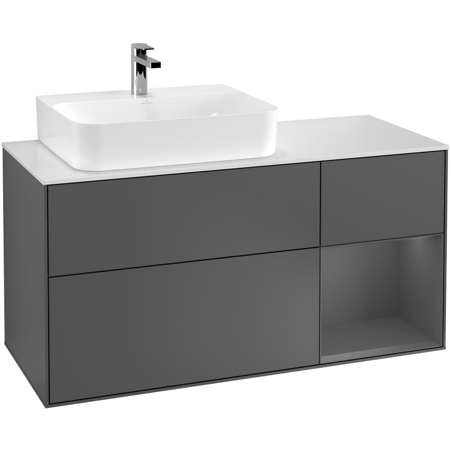 Wastafelonderkast Finion 1200x603x501mm Antr. Matt Lacquer G151GKGK