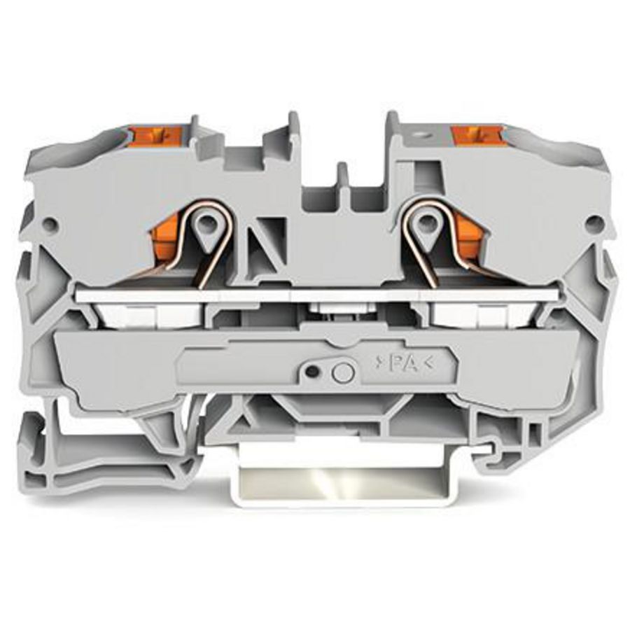 2-draads rijgklem Met drukknop 10 mm² grijs VVE=25