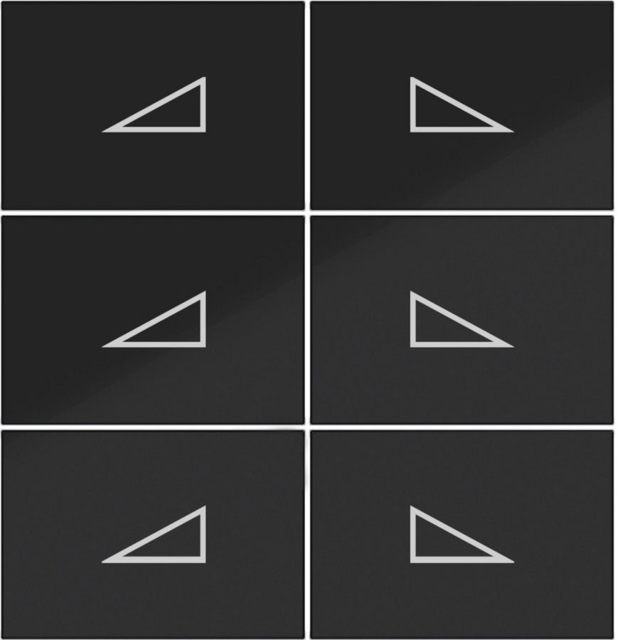 Afdekking KNX taster 6-v dimmen hoog/laag A.x/C.x zwart gl.