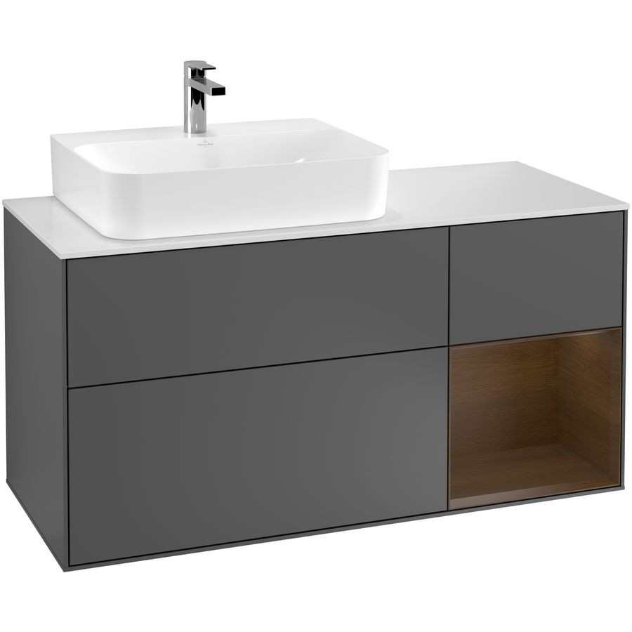 Wastafelonderkast Finion 1200x603x501mm Antr. Matt Lacquer G151GNGK