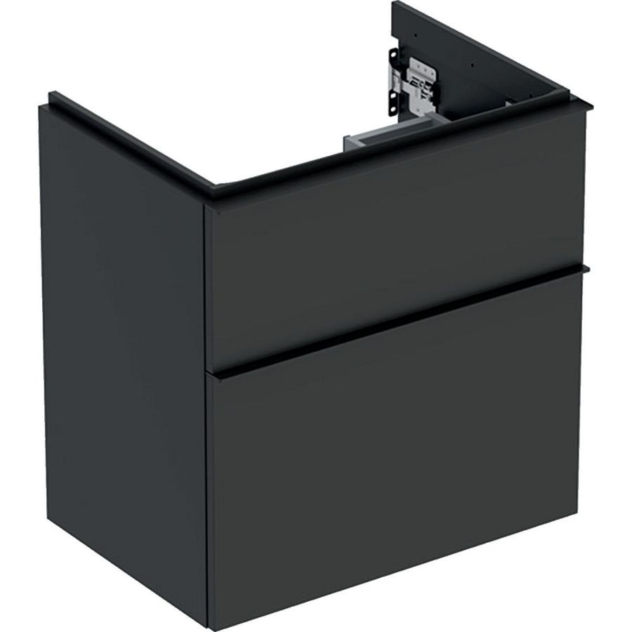 iCon wastafel onderkast compact twee laden 60cm lava mat