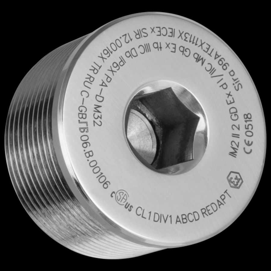 Afdichtplug type A RVS 1.1/2"NPT ATEX