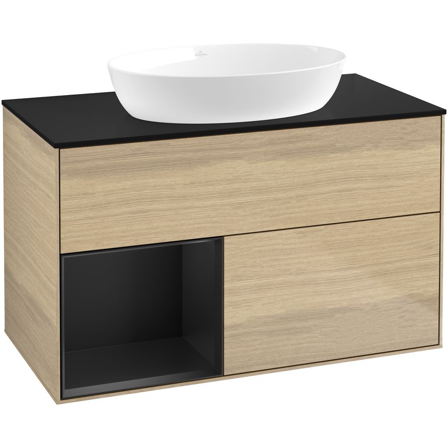 Wastafelonderkast Finion 1000x603x501mm Oak Veneer FA12PDPC