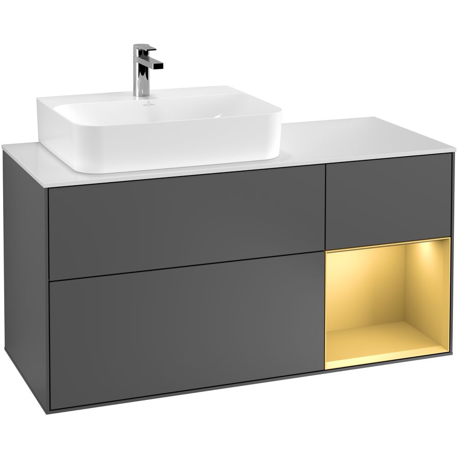 Wastafelonderkast Finion 1200x603x501mm Antr. Matt Lacquer G151HFGK